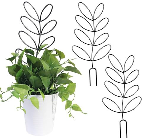 2Pcs Climbing Plants Support Trellis Small Garden Support Stand Gardens Plant Pot Trellis for Climbing Plants, Superimposed Indoor Climbings Trelli Houseplant Supports 12.4 x 5.24 Inch Black