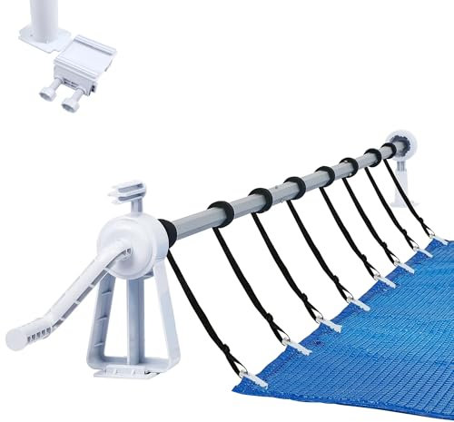 YRHome Pool Aufroller 1,05-6,15 m Solarplane Mobiles Poolabdeckung Aufrollsystem Aufrollvorrichtung für Abdeckung und Poolplane Witterungsfest Inkl. Bänder