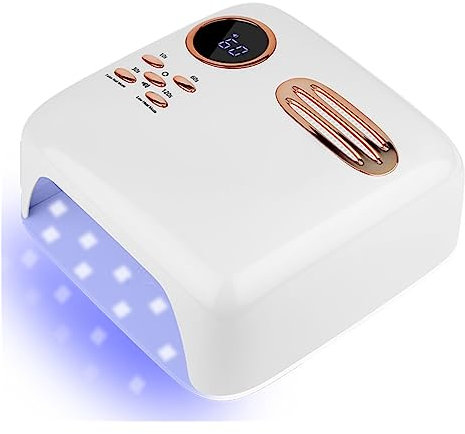 UV Nail Lamp, 72W LED UV Nail Lamp Dryer UV Lamp for All Gel Nail Polish Lamp with Smart Timer Memory Invisible Digital Timer Display Nail Lamp,for Gel Nails(Bianco)