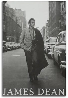 ERWAGB James Dean Vintage-Poster, Kunstdruck, Wandfoto, Farbe, hängendes Bild, Familie, Schlafzimmer, Dekoration, 60 x 90 cm
