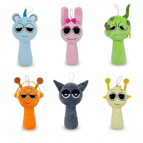 InteDesign 6 PCS Sprunky Plush Doll,9.8 Funny Sprunky Plushies for Games Fans,Soft Stuffed Animal Pillow Figure Doll Christmas Birthday Gifts Ideal Stocking Stuffers (Style B)