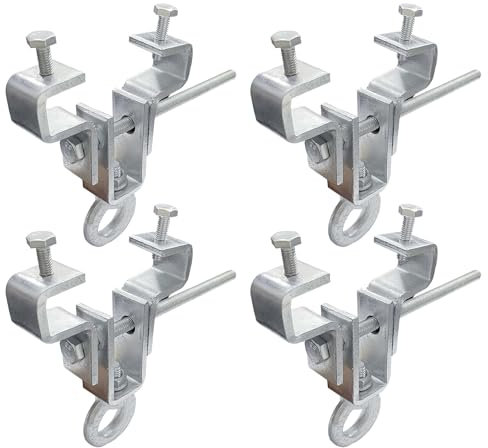 Hanured 4 Stuck Stahl-I-Träger-Aufhänger, I-Beam Aufhänger für schwere Säcke, Boxsack-Zubehör für Balken, Stahlträger Klemmen Breite Verstellbar von 6,3-19cm