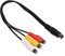 S Video 4 Pin Male to 3 Female Video Adapter Cable - Double Shielded 1.0ft