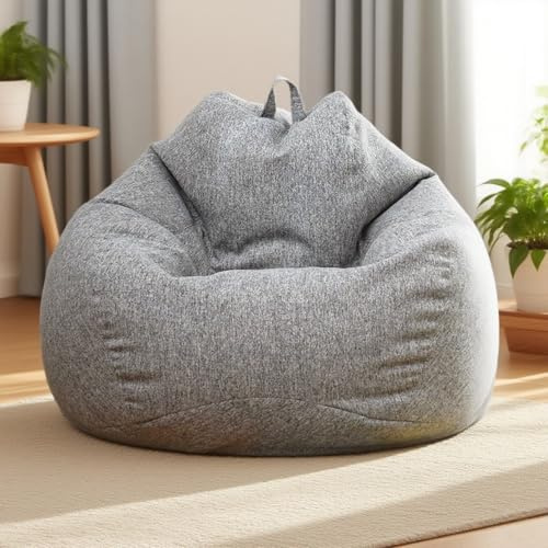 Saco de Asiento para Niños y Adultos - Funda de Saco de Asiento sin Relleno, con Cremallera, 100 x 120 cm, Puf para Dormitorio, Oficina, Salón, Terraza