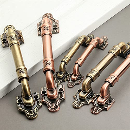GBZIJIE Maniglie Porte Interne Resistente Porta d'epoca maniglie antiche in bronzo per cucine armadietti armadi mobili hardware(Length248,Red bronze)