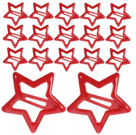 Metall Rote Stern Haarspangen 40 Stück mit Schnappverschluss | Sternen Haaraccessoires für Damen, Haarschmuck Weihnachten Damen, Kleine Haarklammern
