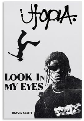 Gufatoo Travis Poster Scott Rapper Music Vintage Für Zimmer, Ästhetische Leinwand-Wandkunst, Schlafzimmer-Dekor Posters 12x18inch(30x45cm)