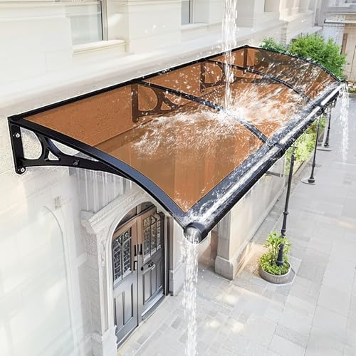 Ddasam Pensilina Espandibile con Grondaia Grande, Tenda da Sole per Porta Esterna, Montaggio Silenzioso e Rapido, per Patio, Balcone, Esterni60x110cm