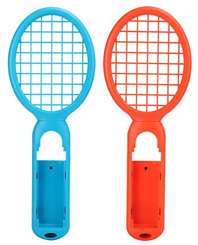 Naroote Tennisschläger-Bewegungserkennungs-Controller für Spielkonsolen-Zubehör, Ergonomisches, Leichtes Design, Verbessert Sportspiele, Geeignet für Familienspaß, Langlebiges ABS-Material, 2 (Rot +