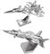 MTu 2pcs 3D Metall Puzzle Sukhoi Su-34 + Fire Fang J-20 Flugzeug Modell DIY 3D Laserschnitt Modell-Bausatz Spielzeug