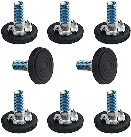 TOVOT 8 Pièces M8 Pied de Meuble Reglable Pieds de Nivellement pour Chaise de Table Pieds de Meubles à Visser avec écrous (2.7×2.8cm)