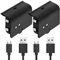 Fosmon Rechargeable Battery Pack Compatible with Xbox One/One X/One S Elite (Not For Xbox Series X/S 2020) Controller (2 Pack), Fits Charging Dock C-10659 / C-10709 / C-10738 / C-10751 - Black