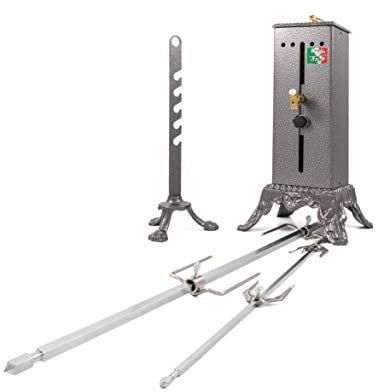 GIEMME Tournebroche Électrique, 20 W, 220 V, Brochette Réglable, Capacité 20 kg, Rôtissoire pour Barbecue ou Cheminée