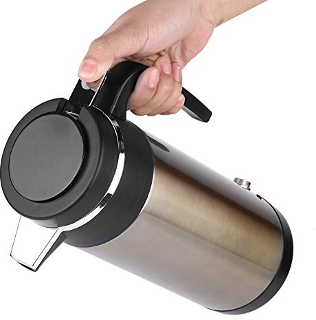 Keenso 1200ml Wasserkocher Thermos Edelstahl Elektrokessel Reisen Heizung Trinkbecher Tasse Wasserkocher Auto Kaffeetasse Heizung mit Zigarettenanzünder(12V) Kfz-Geräte