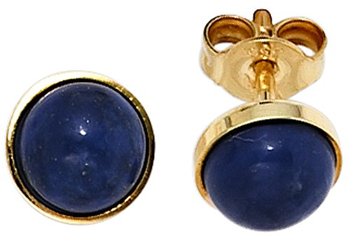 Jobo Damen-Ohrstecker aus 8 Karat 333 Gold mit Lapislazuli Rund