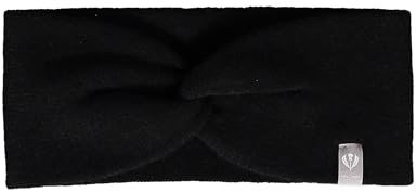 FRAAS Damen Stirnband aus Kaschmir - 24 x 10,5 cm - warmes Strickband mit Schleife Schwarz