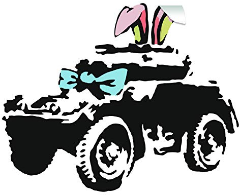 Banksy Panzerwagen Wandaufkleber - Street Graffiti Kunstwerk Cool Vinyl Decal - Banksy Wandabziehbild - Banksy Aufkleber - Banksy Aufkleber - Banksy Decal