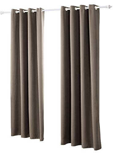 Laneetal Verdunkelungsgardine mit Ösen 2 Stücke Vorhang Blickdicht Verdunklungsvorhang in Taupe 135x225 cm Thermovorhang für Schlafzimmer Gardine Lichtundurchlässig Ösenschal Ösenvorhang