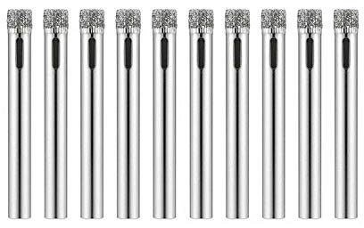 Mdurian Broca de diamante, 10piezas 3mm Juego de Taladro Diamante brocas de sierra de agujero Acero al carbono para azulejos de vidrio Cerámica Corte de mármol