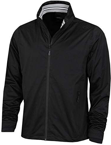 Calvin Klein Mens Collar Detail Waterproof Jacket - Black/Black - S