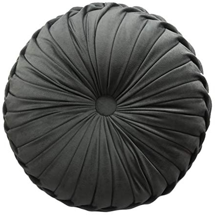 BESPORTBLE Runde Boden Kissen Samt Kissen Couch Kürbis Dekokissen für zu Hause Sofa Stuhl Bett Auto (Grau)