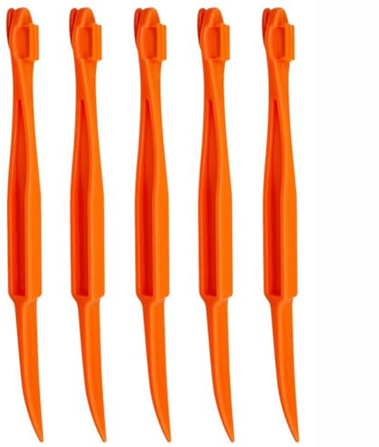 AKOAK 10 Stück Orangenschäler (1 Set mit 10 leicht zu öffnenden Zitrusschälern) Kunststoff Einfaches Schneidmesser Küchenzubehör Messer Kochwerkzeug (Orange)