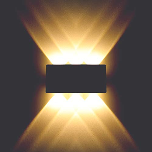 BELLALICHT 6W LED Wandleuchte Innen - Aluminium Up Down Spotlicht Wandlichter Wandlampe, IP54 Wasserdicht für Wohnzimmer Schlafzimmer Flur Treppe Warmweiß