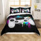 Spielen Bettwäsche Set Bunte Tie-Dye Hippie Tröster Abdeckung Gamepad Bettbezug Abstrakt Graffiti Kunst Tagesdecke für Jungen Teenager Spielzimmer Dekor Bettbezug Aktion Tasten Bettwäsche, 135x200