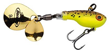 Berkley Pulse Spintail, Jig Lure with Spinner Blade & Berkley Fusion Treble Hook - Long Casting Hard Bait for Perch, Trout, Pike, Unisex,Brown Chartreuse, 14g | 70mm