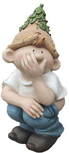 YTOOZ Garten-Elf-Skulptur, Elfen-Statue, frecher Garten, lustiger Kobold, Kunstharz, nostalgisch, Kunstmodell, Outdoor-Gartensammlung, Dekoration, Geschenk