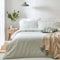 Yard Hebden Mélange Stripe Cotton Duvet Set – Ultra Soft Reversible Striped Bedding (Eucalyptus – Super King)