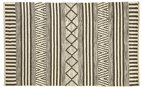 Premier Housewares Geometric Rug Large, Cotton, Wool Bedroom Rug, Aesthetic Finish, Childrens Rug, Muted Color Palette, Tribal Inspired Design, W240 x D150 x H1cm, Weight 8.15.