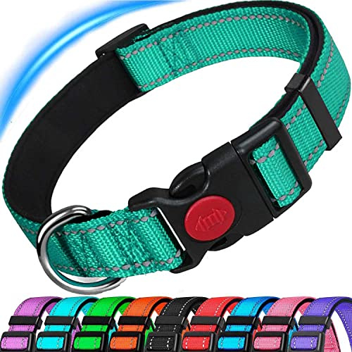 Dog Collar, Reflective Adjustable Basic Dog Collar with Soft Neoprene Padding, Durable Nylon Pet Collars for Puppy Small Medium Large Dogs