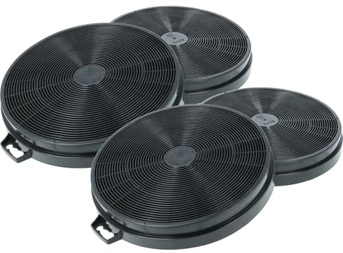 vhbw 4x Aktivkohlefilter kompatibel mit Bosch DWW 061451 | DKE 936 B, DKE 936 N, DWW 061350, DWW 061421, DKE 936 A Dunstabzugshaube - 20,2 cm