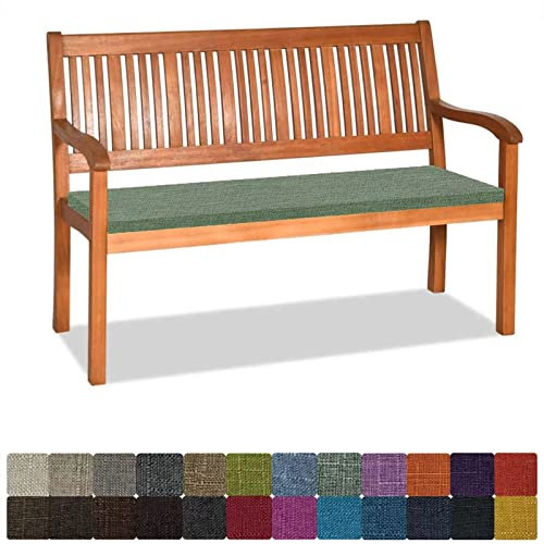 Orumrud Bankauflage Stuhlkissen Bankkissen mit Krawatte Waschbar,140x40x3cm,2 3 4-Sitzer Sitzkissen rutschfeste Auflage für Gartenbank,Küche,Terrasse Innen und Außenbereich,achat grün