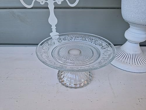 Arinosa Teller auf Fuß Etagere Glas Landhaus Vintage Ornamente Ø14,5x7,5 cm