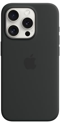 Apple iPhone 15 Pro Silikon Case mit MagSafe – Schwarz 
