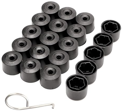 20PCS Car Wheel Lug Nut Covers Auto Tire Bolt Caps, 17mm Wheel Nut Covers with Removal Tool, Wheel Bolt Cover Dismantle Replacement 1K0 601 173 for VW Jetta Beetle Passat GTI CC