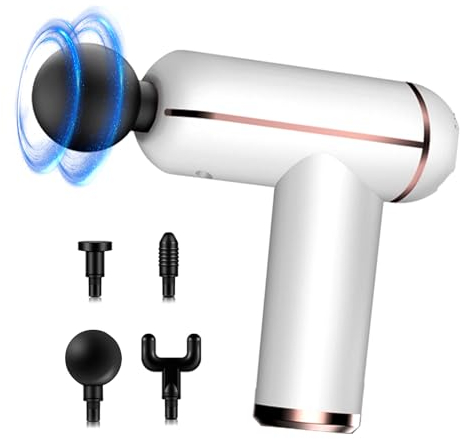 Handheld Massage Gun Deep Tissue Elektrische 6 Geschwindigkeiten Schnurlose Muskelmassagepistole, Super Leise Muskelschmerzlinderung Muskelmassagegerät für Frauen Männer