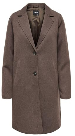 ONLY Damen Onlsedona Life Carrie Coat Cc OTW Mantel, Hot Fudge/Detail:Melange, 36