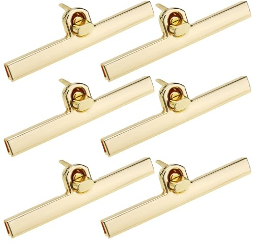 Create Idea 6Pcs Gold Twist Lock Bags Metal Clasps Purse Straight Clasp Twist Turn Lock Bag Closure Replacement Hardware Clip Buckle for Leather DIY Craft Making
