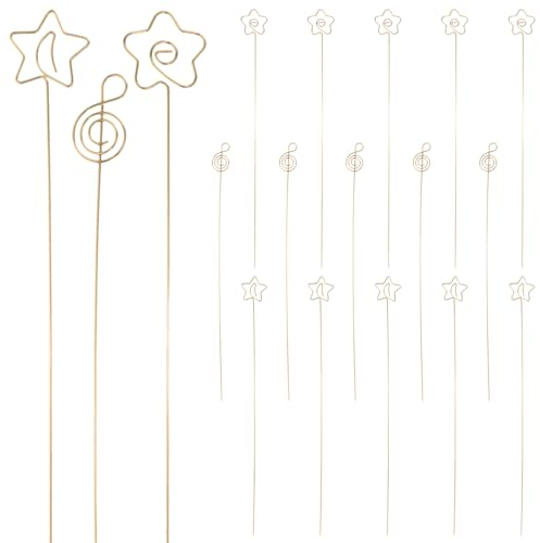 SEWACC Blumen-Tischkartenhalter-Pick Aus Metall: 30 Stück Goldener Sterndraht-Blumen-Tischkartenhalter Blumen-Picks Foto-Memo-Auto-Halter-Clips Für Hochzeit Geburtstag Party