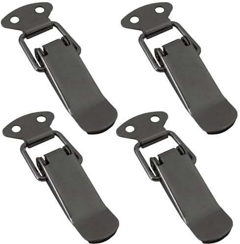 SOTECH 4 Stück Spannverschluss LATCH Edelstahloptik 78 mm | Kniehebelspanner Hebelverschluss Kistenverschluss für Werkzeugkasten, Truhe, Tische, Schränke