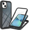 XYZNTMF iPhone 14 Case with Built-in Screen Protector Shockproof Silicone Bumper Hard Clear Shell Full Body Protective Cover Rugged Transparent Back Case for iPhone 14, Black