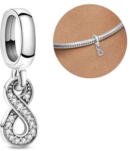 Purhole Unendlichkeit Charm Anhänger me Charms Moments Charms Bettelarmband Anhänger Armband Charms Silber 925 Anhänger für Armband
