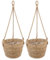 Olly & Rose Lot de 2 pots de fleurs à suspendre naturels - Diamètre : 18 cm - Hauteur totale : 14 cm - Hauteur totale : 48 cm