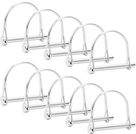 Joyan Kupplung Sicherungsstift 6.3mm x 60mm - 10 Stück, Edelstahl, Silber, Rohrklappsplinte, Sicherungssplinte für Fahrradanhänger, Anhänger, Wagen, Garten, Landwirtschaft