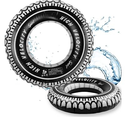 Schwimmreifen Erwachsene Kinder Groß, Stabil Schwimmring XL Erwachsene Reifenschlauch Schwimmring Schwimmbad Aufblasbarer Gummiring Monstertruck-Reifen Aufblasbarer Schwimmreifen Schwimmreifen 60cm