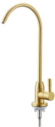 Grifo Cocina Osmosis Agua Fria Dorado Giratorio 360° Grifo de Fregadero para Sistema Filtro de Agua,oro