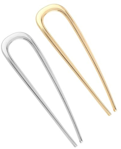 IPNSDON Lot de 2 grandes pinces à cheveux en métal en forme de U pour chignon français pour femmes et filles, adaptées pour les remises de diplômes, les cérémonies, les occasions raffinées